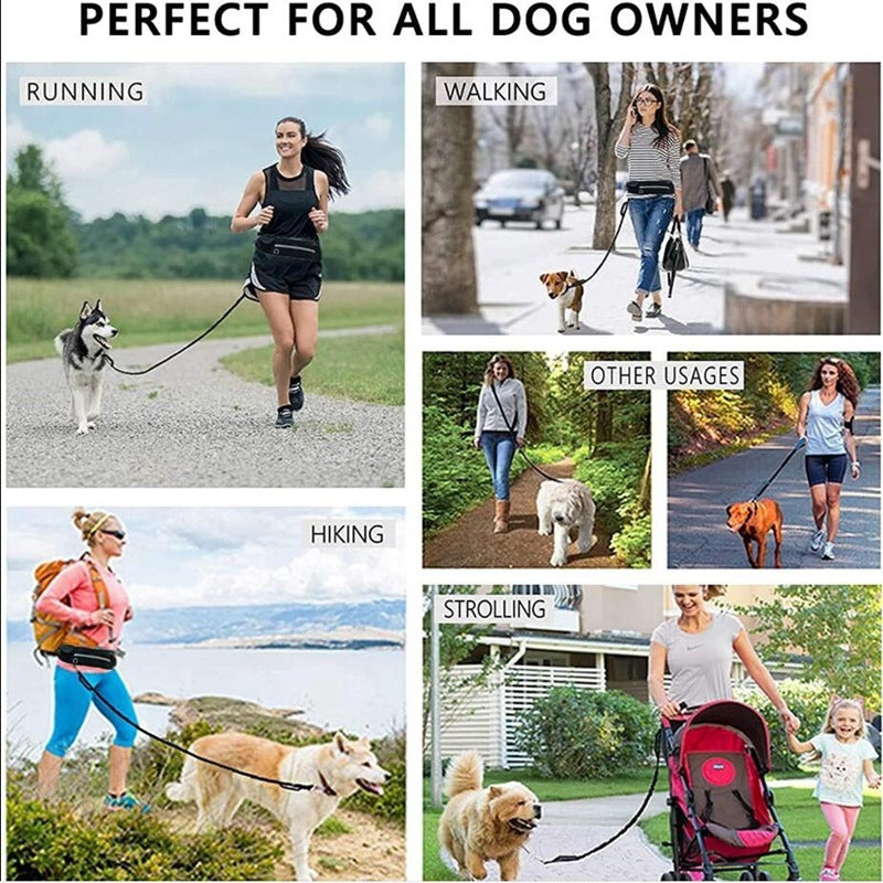 Hands-Free Dog Leash with Bungee, Phone & Bottle Holder - Life Hack Mart