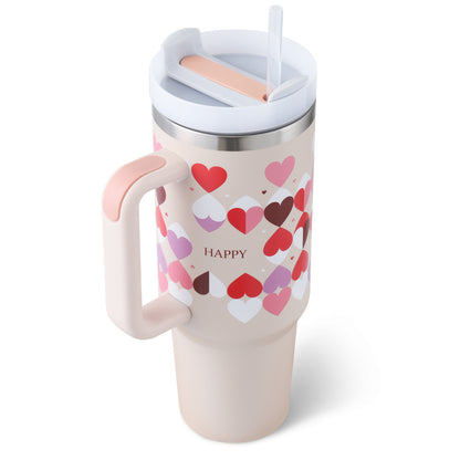 40oz Insulated Tumbler with Handle, Straw, and Lid - Life Hack Mart