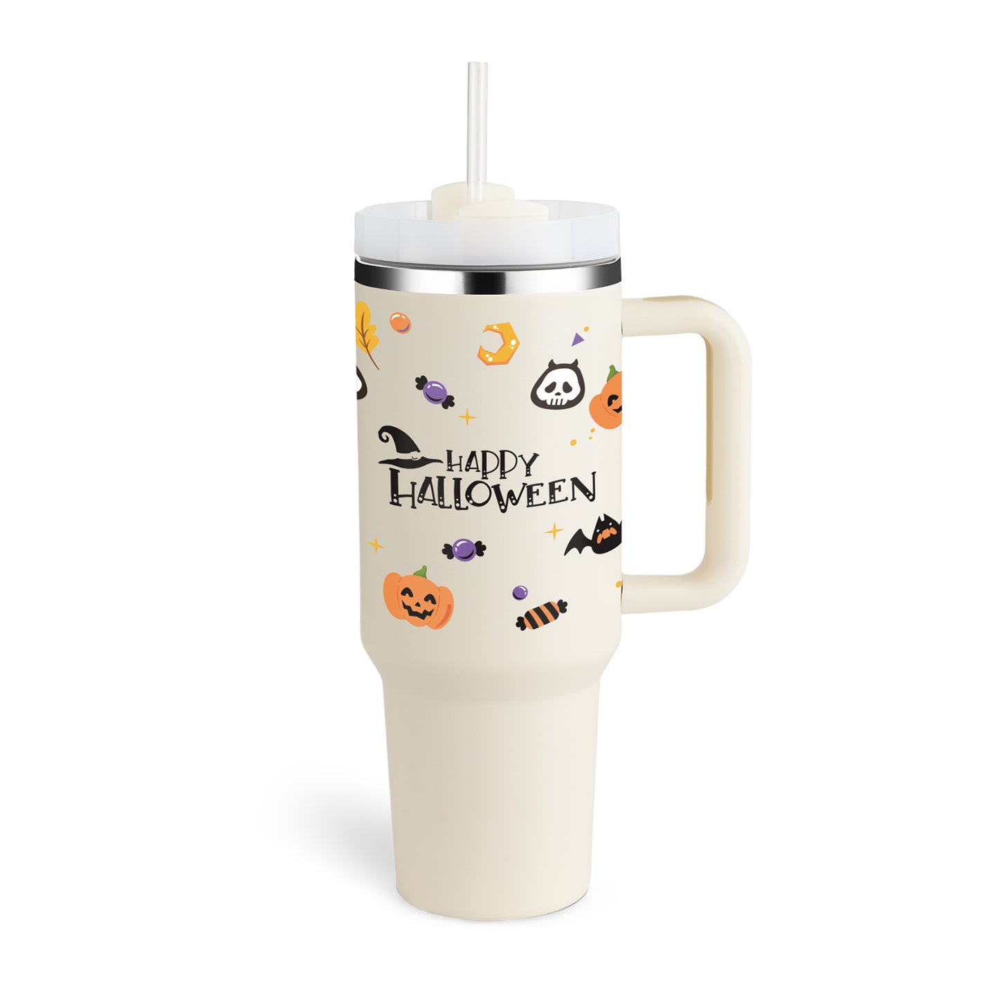 40oz Insulated Tumbler with Handle, Straw, and Lid - Life Hack Mart