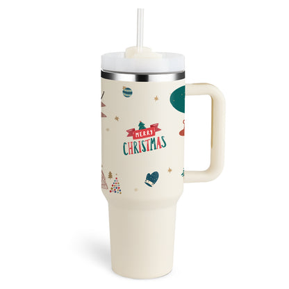 40oz Insulated Tumbler with Handle, Straw, and Lid - Life Hack Mart