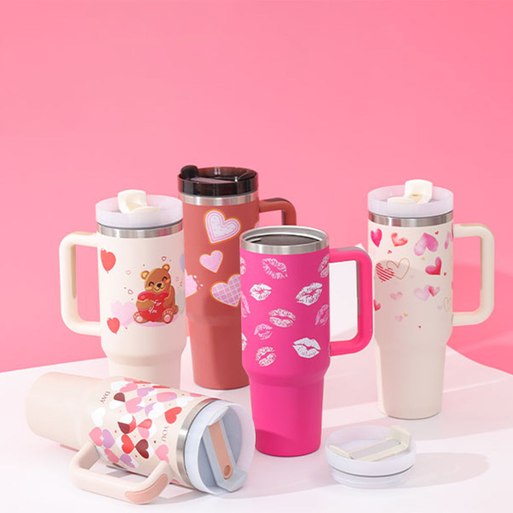 40oz Insulated Tumbler with Handle, Straw, and Lid - Life Hack Mart